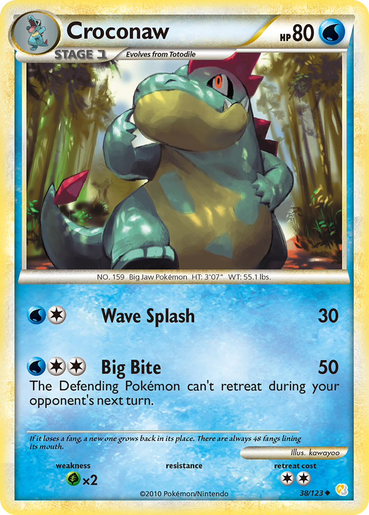 Croconaw (38/123) [HeartGold & SoulSilver: Base Set] | Good Games North
