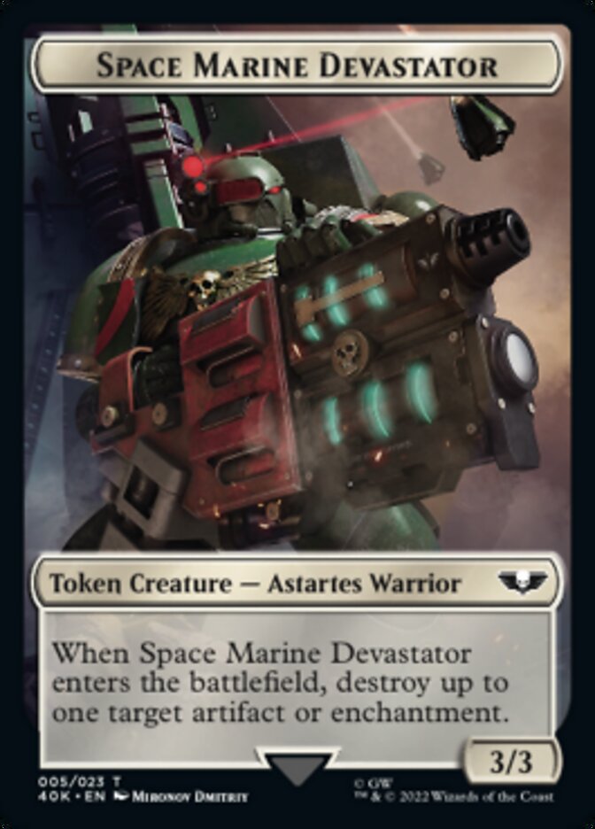 Soldier (002) // Space Marine Devastator Double-sided Token [Universes Beyond: Warhammer 40,000 Tokens] | Good Games North