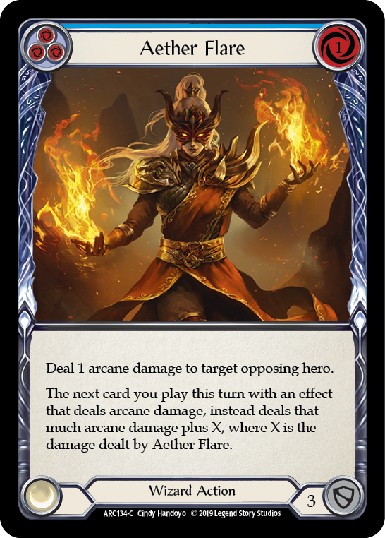 Aether Flare (Blue) [ARC134-C] 1st Edition Rainbow Foil | Good Games North