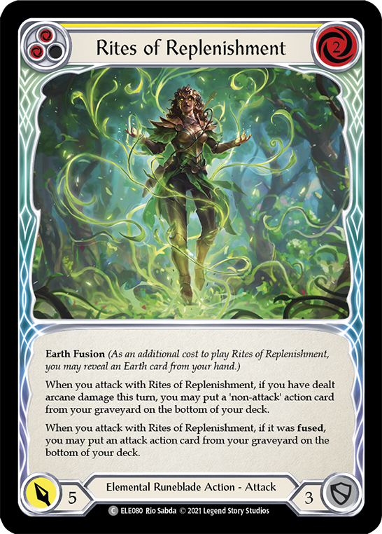 Rites of Replenishment (Yellow) [ELE080] (Tales of Aria)  1st Edition Normal | Good Games North