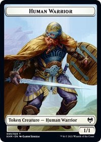 Human Warrior // Spirit Double-sided Token [Kaldheim Tokens] | Good Games North