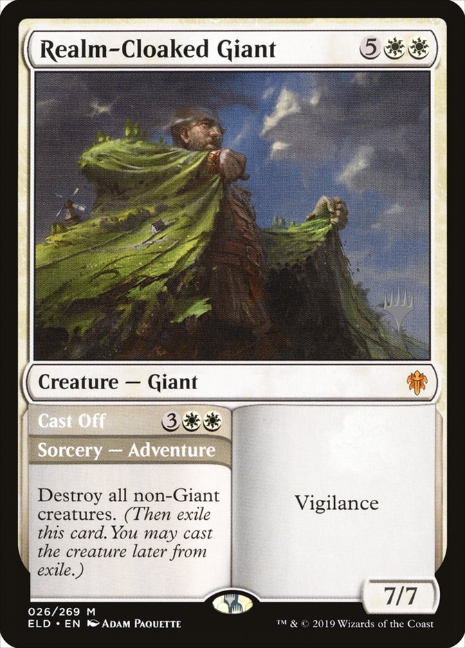 Realm-Cloaked Giant // Cast Off (Promo Pack) [Throne of Eldraine Promos] | Good Games North