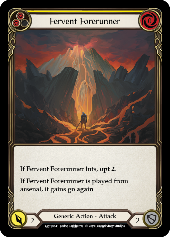 Fervent Forerunner (Yellow) [ARC183-C] 1st Edition Rainbow Foil | Good Games North