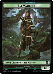Elf Warrior // Treasure Double Sided Token [The Lord of the Rings: Tales of Middle-Earth Commander Tokens] | Good Games North