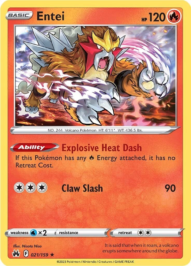 Entei (021/159) [Sword & Shield: Crown Zenith] | Good Games North