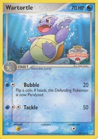 Wartortle (42/100) (States Championship Promo) [EX: Crystal Guardians] | Good Games North