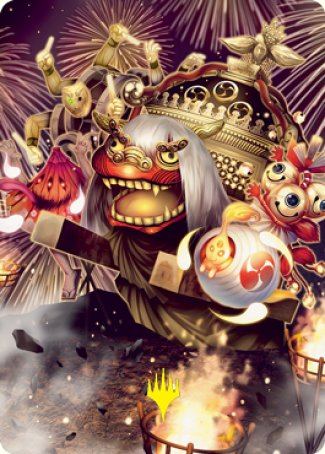 March of Reckless Joy Art Card (Gold-Stamped Signature) [Kamigawa: Neon Dynasty Art Series] | Good Games North