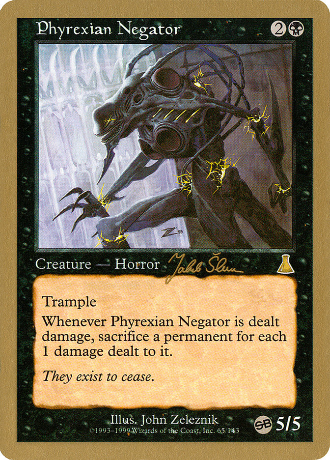Phyrexian Negator (Jakub Slemr) (SB) [World Championship Decks 1999] | Good Games North