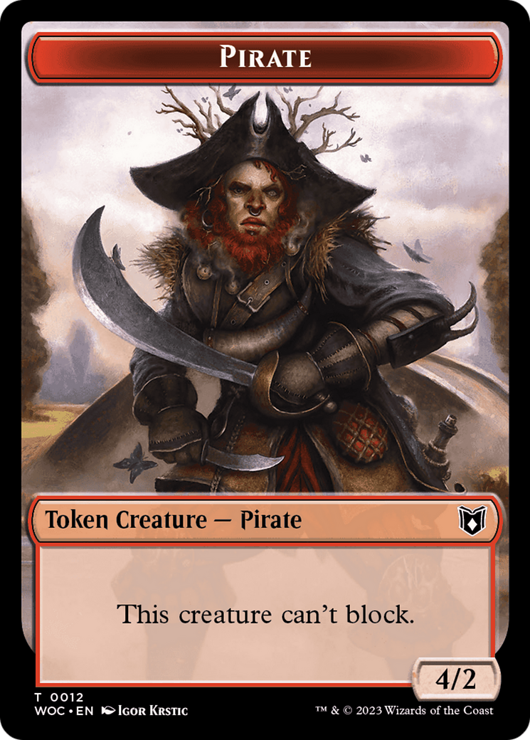 Pirate // Human Soldier Double-Sided Token [Wilds of Eldraine Commander Tokens] | Good Games North