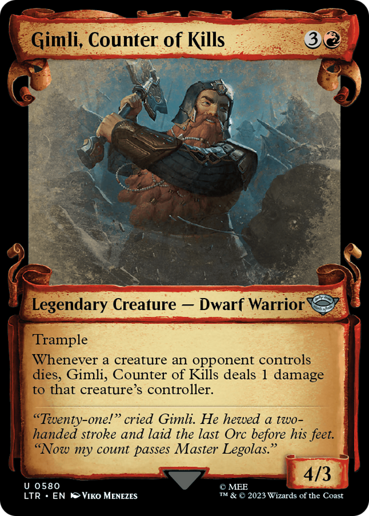 Gimli, Counter of Kills [The Lord of the Rings: Tales of Middle-Earth Showcase Scrolls] | Good Games North