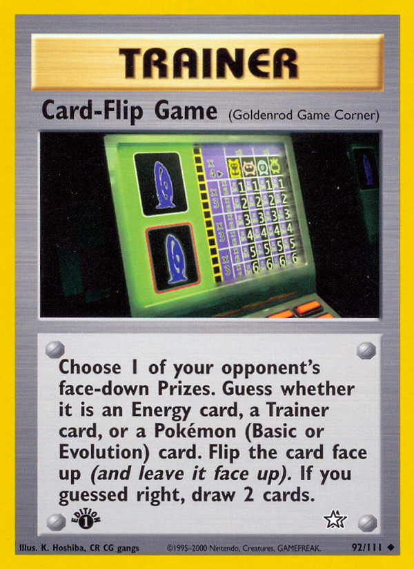Card-Flip Game (92/111) [Neo Genesis 1st Edition] | Good Games North
