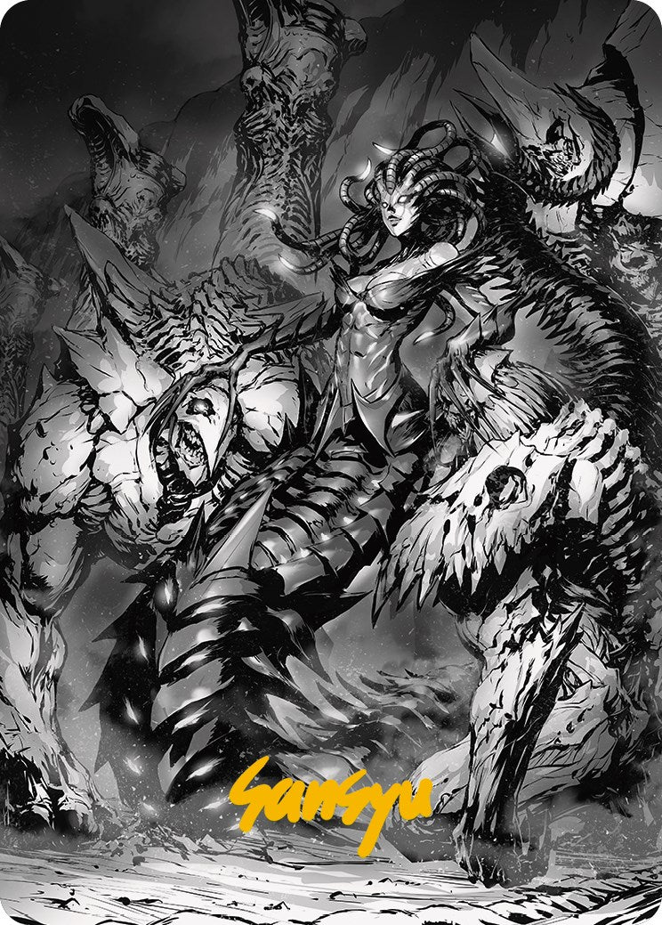 Vraska, Betrayal's Sting Art Card (Gold-Stamped Signature) [Phyrexia: All Will Be One Art Series] | Good Games North