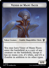 Vizier of Many Faces // Zombie Double-Sided Token [Murders at Karlov Manor Commander Tokens] | Good Games North