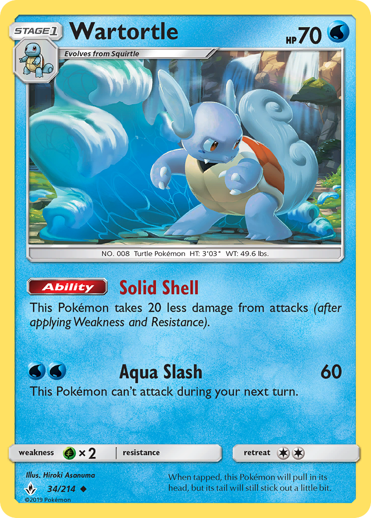 Wartortle (34/214) [Sun & Moon: Unbroken Bonds] | Good Games North