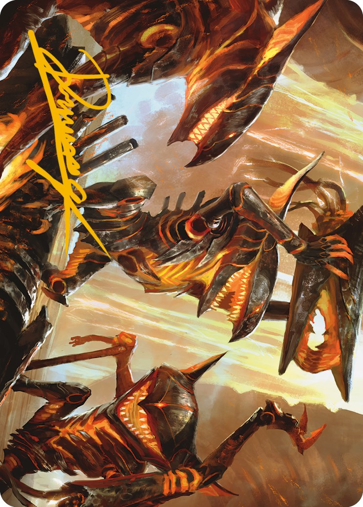 Gleeful Demolition Art Card (Gold-Stamped Signature) [Phyrexia: All Will Be One Art Series] | Good Games North