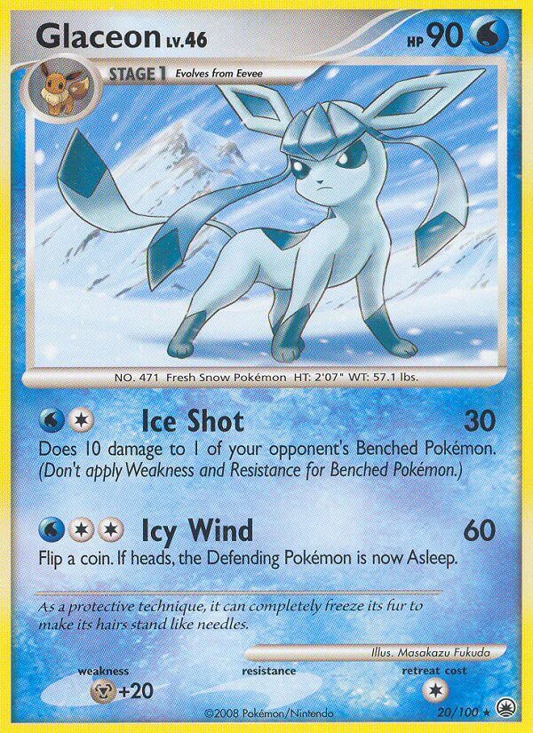 Glaceon (20/100) (Theme Deck Exclusive) [Diamond & Pearl: Majestic Dawn] | Good Games North