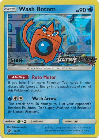 Wash Rotom (SM94) (Staff Prerelease Promo) [Sun & Moon: Black Star Promos] | Good Games North