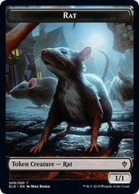 Rat // Food (15) Double-sided Token [Throne of Eldraine Tokens] | Good Games North