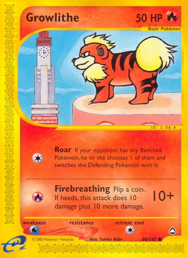 Growlithe (80/147) [Aquapolis] | Good Games North
