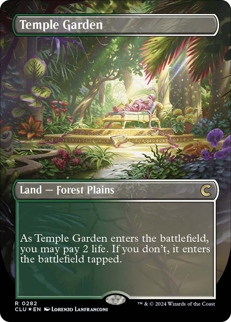 Temple Garden (Borderless) [Ravnica: Clue Edition] | Good Games North