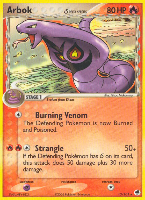 Arbok (13/101) (Delta Species) [EX: Dragon Frontiers] | Good Games North