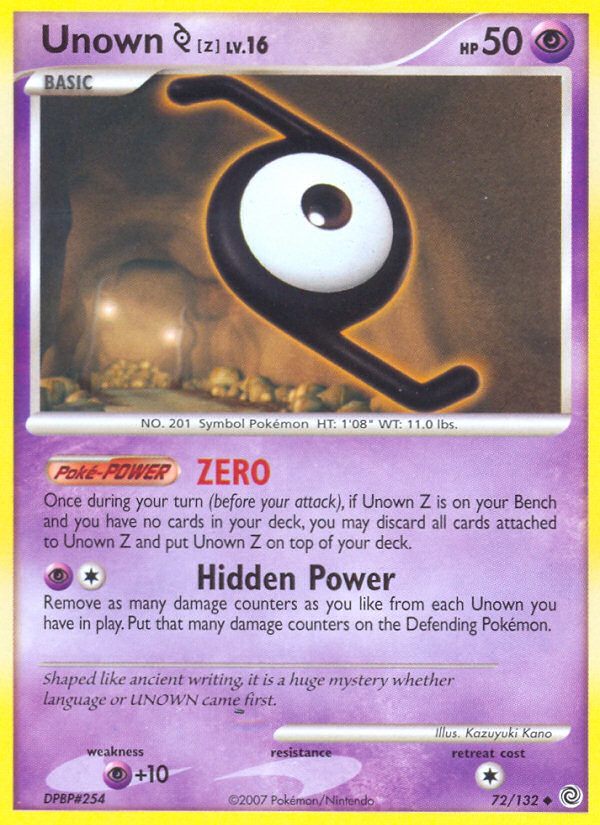 Unown Z (72/132) [Diamond & Pearl: Secret Wonders] | Good Games North