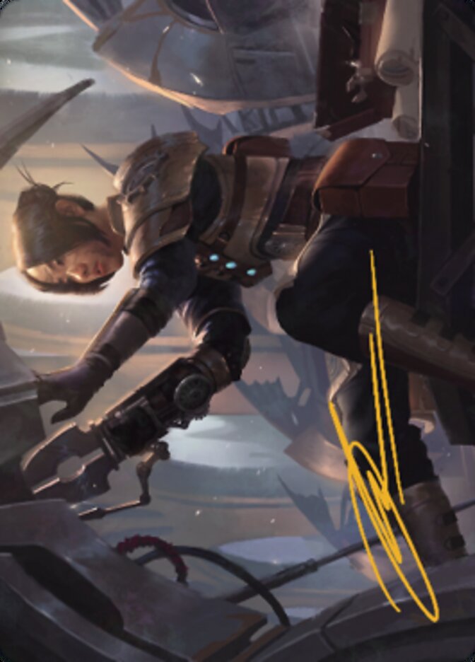 Thopter Mechanic Art Card (Gold-Stamped Signature) [The Brothers' War Art Series] | Good Games North