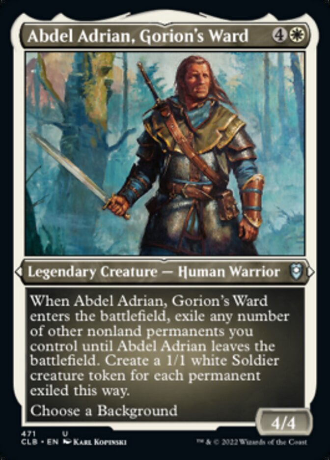 Abdel Adrian, Gorion's Ward (Foil Etched) [Commander Legends: Battle for Baldur's Gate] | Good Games North