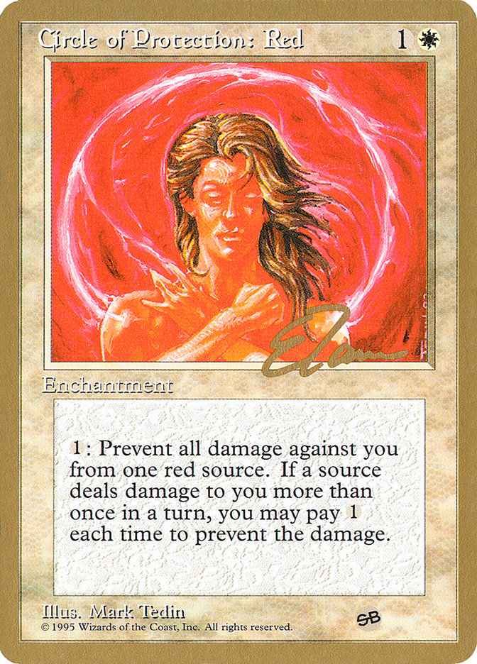 Circle of Protection: Red (Eric Tam) (SB) [Pro Tour Collector Set] | Good Games North