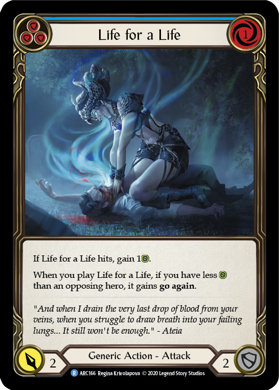 Life for a Life (Blue) [U-ARC166] Unlimited Rainbow Foil | Good Games North