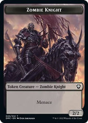 Zombie Knight // Warrior Double-sided Token [Dominaria United Commander Tokens] | Good Games North