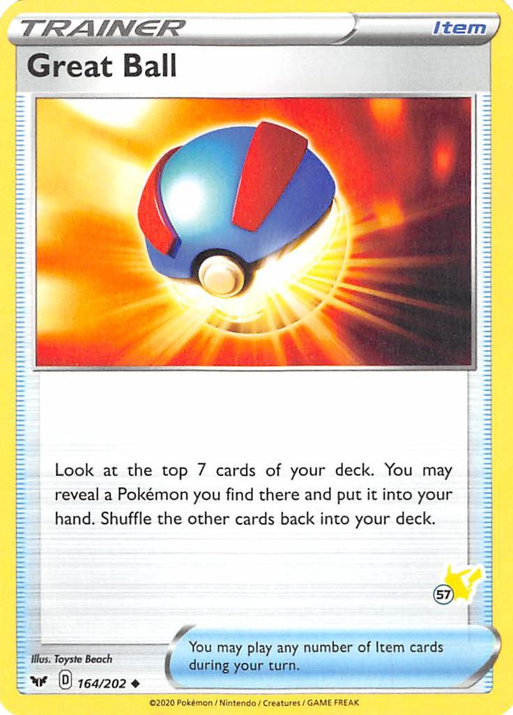 Great Ball (164/202) (Pikachu Stamp #57) [Battle Academy 2022] | Good Games North