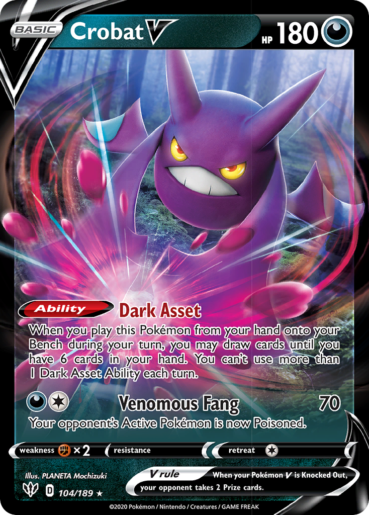 Crobat V (104/189) [Sword & Shield: Darkness Ablaze] | Good Games North