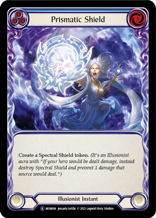 Prismatic Shield (Blue) [U-MON094-RF] Unlimited Rainbow Foil | Good Games North