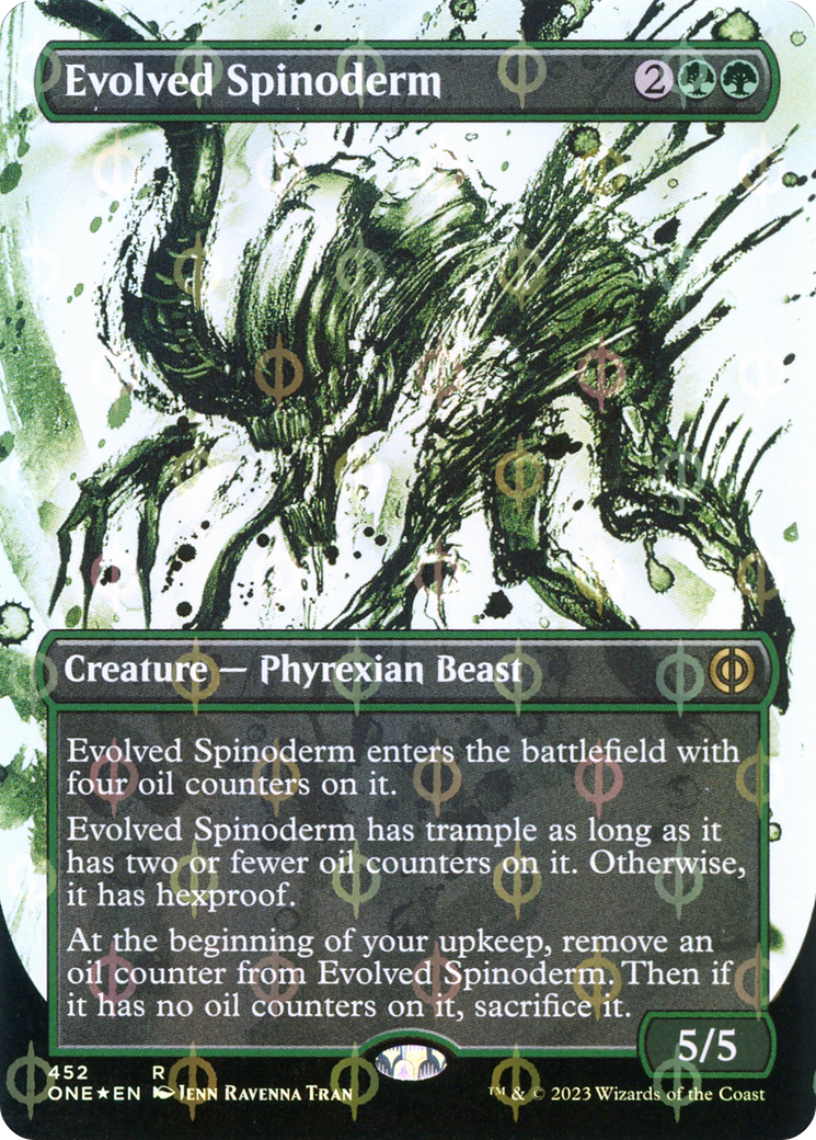 Evolved Spinoderm (Borderless Ichor Step-and-Compleat Foil) [Phyrexia: All Will Be One] | Good Games North