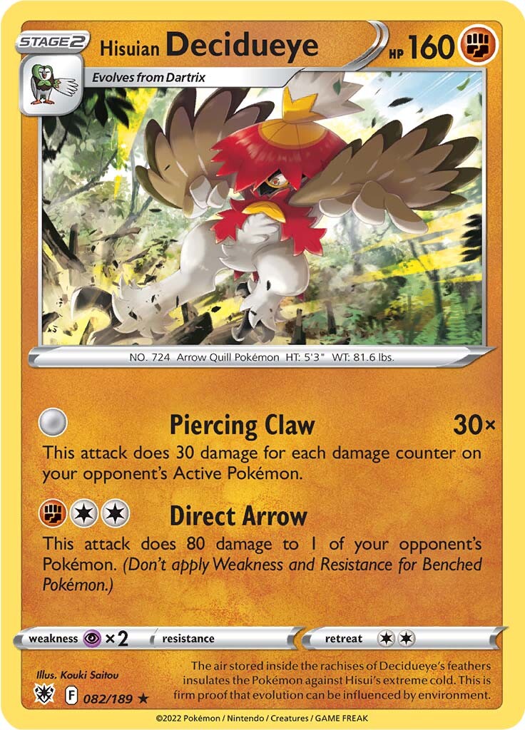 Hisuian Decidueye (082/189) [Sword & Shield: Astral Radiance] | Good Games North