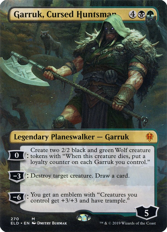 Garruk, Cursed Huntsman (Borderless) [Throne of Eldraine] | Good Games North