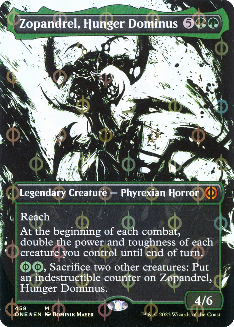 Zopandrel, Hunger Dominus (Borderless Ichor Step-and-Compleat Foil) [Phyrexia: All Will Be One] | Good Games North