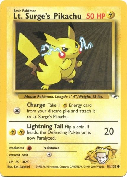 Lt. Surge's Pikachu (81/132) [Gym Heroes Unlimited] | Good Games North