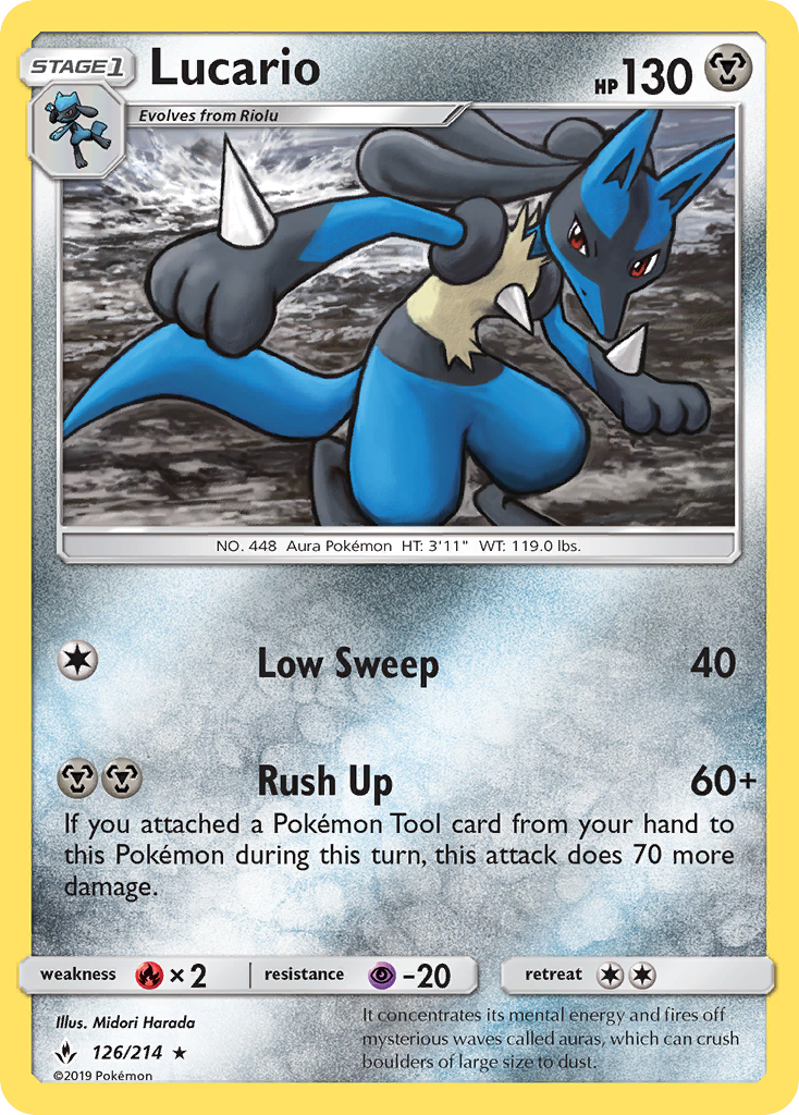 Lucario (126/214) [Sun & Moon: Unbroken Bonds] | Good Games North