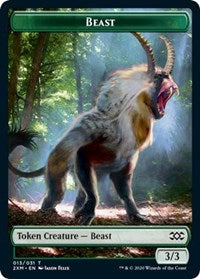 Beast // Treasure Double-sided Token [Double Masters Tokens] | Good Games North