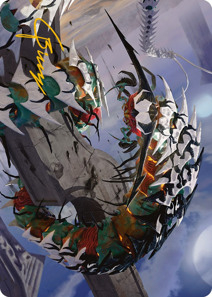 Atraxa's Skitterfang Art Card (Gold-Stamped Signature) [Phyrexia: All Will Be One Art Series] | Good Games North