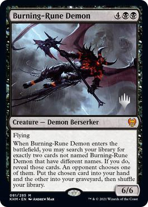 Burning-Rune Demon [Kaldheim Promo Pack] | Good Games North
