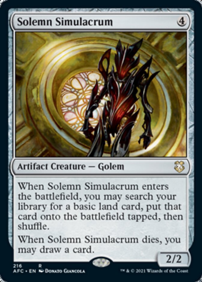 Solemn Simulacrum [Dungeons & Dragons: Adventures in the Forgotten Realms Commander] | Good Games North