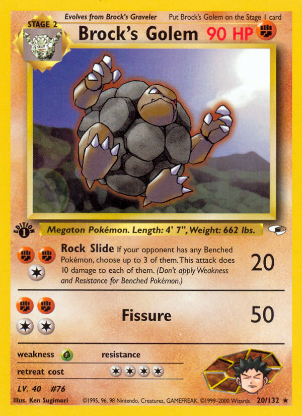 Brock's Golem (20/132) [Gym Heroes 1st Edition] | Good Games North