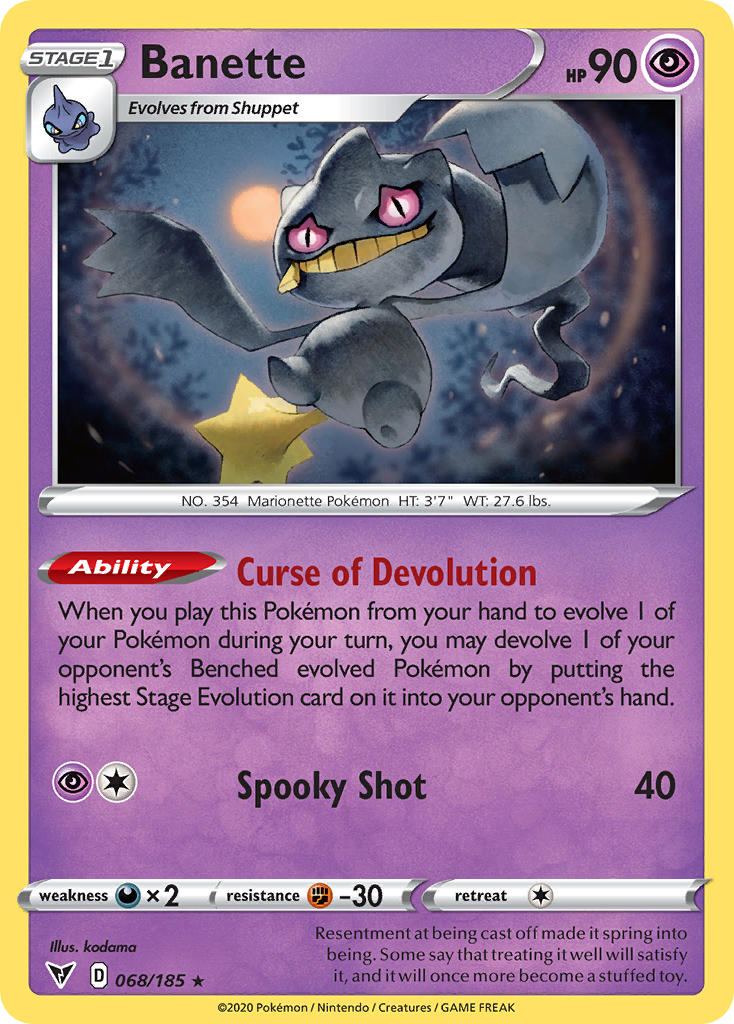 Banette (068/185) [Sword & Shield: Vivid Voltage] | Good Games North