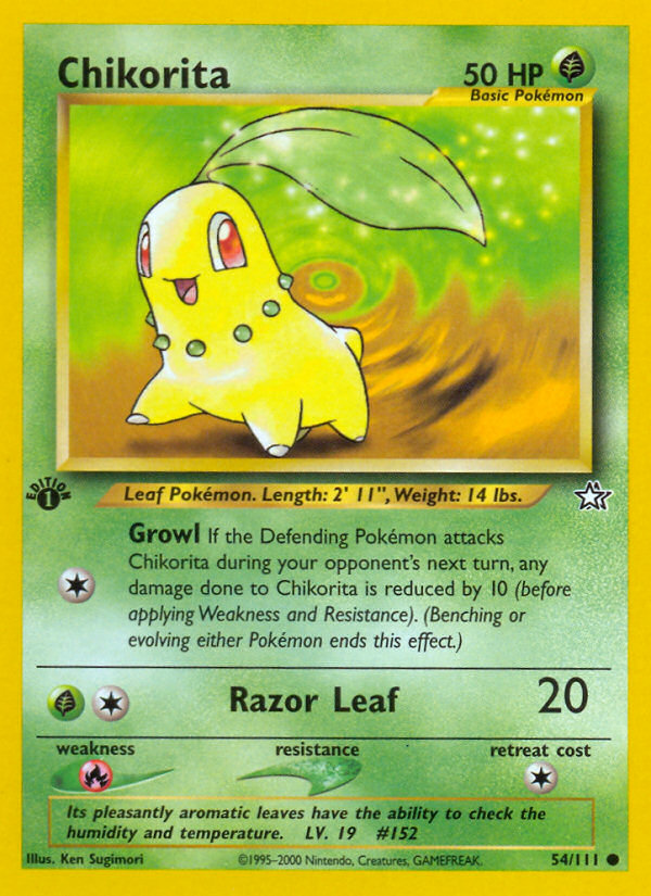 Chikorita (54/111) [Neo Genesis 1st Edition] | Good Games North