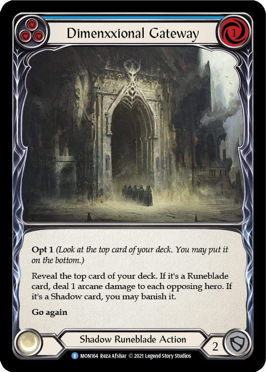 Dimenxxional Gateway (Blue) [MON164-RF] 1st Edition Rainbow Foil | Good Games North