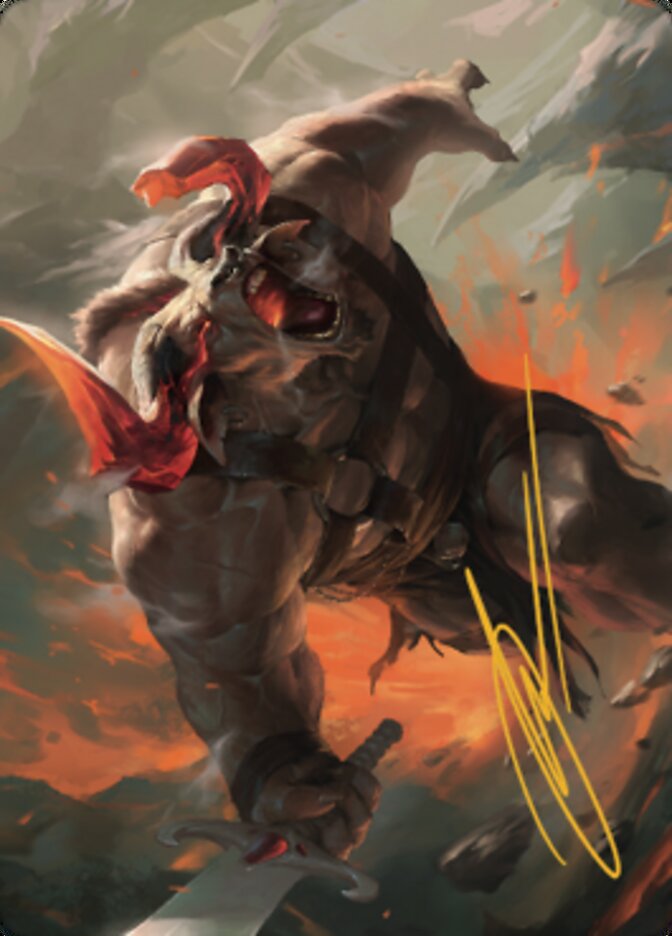 Furious Bellow Art Card (Gold-Stamped Signature) [Dominaria United Art Series] | Good Games North