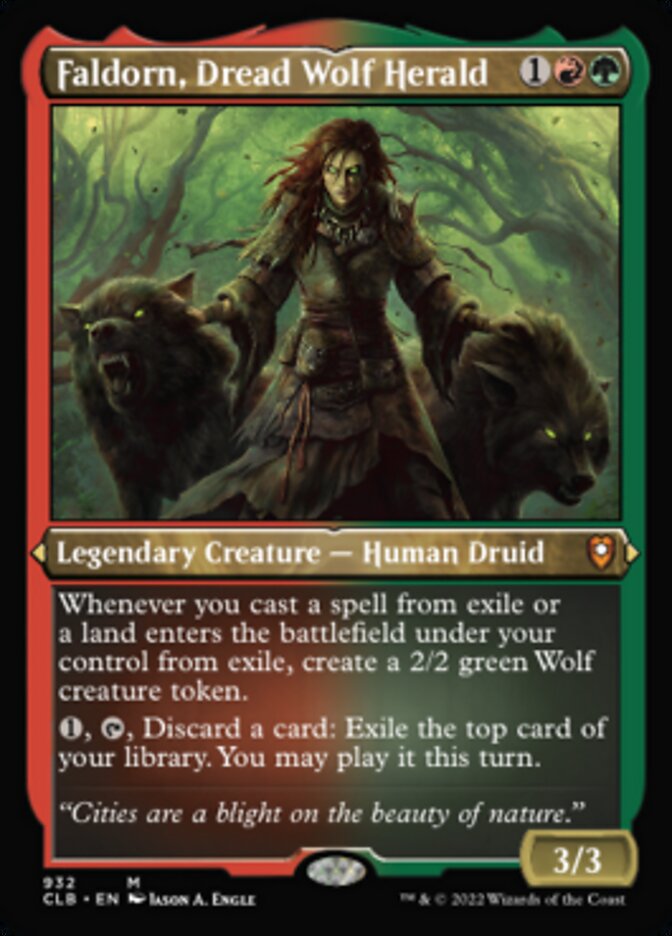 Faldorn, Dread Wolf Herald (Display Commander) (Foil Etched) [Commander Legends: Battle for Baldur's Gate] | Good Games North